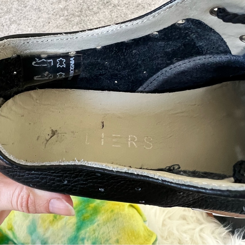 Atliers black Leather Lace up sneaker loafers sz 36 - Picture 4 of 6